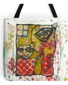 funky-colorful-tote-bag-unique-beach-bag-grocery-bag-art-bag-mixed-media-art-tote-computer-bag-gym-bag-artist-tote-bags-faces-bag-kiss-bags